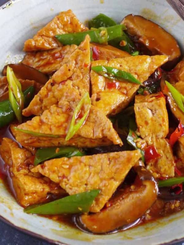 Braised tofu with Sichuan seasoning