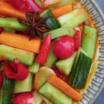 a plate of Chinese overnight pickled vegetables.