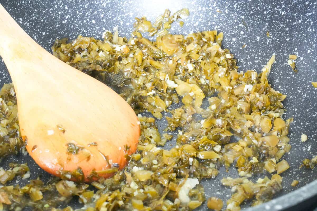 frying pickled mustard greens.