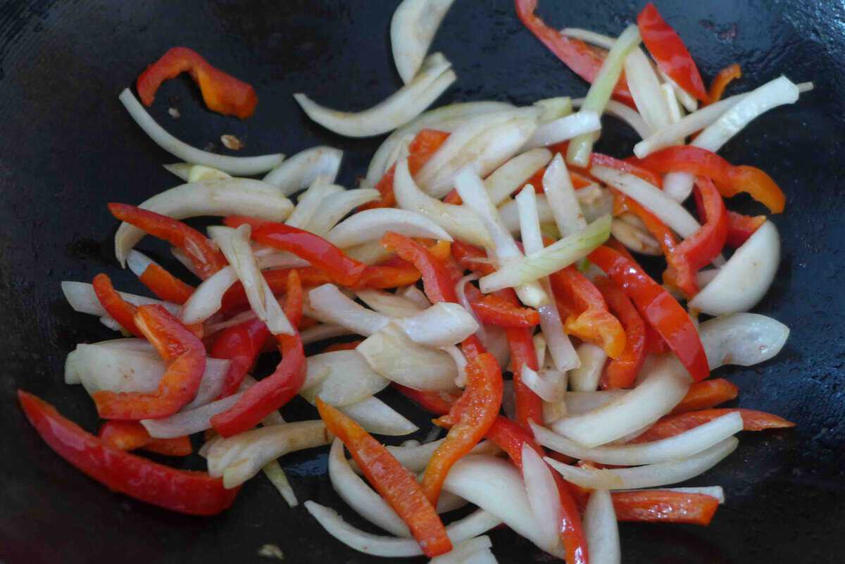 stir-frying vegetables.