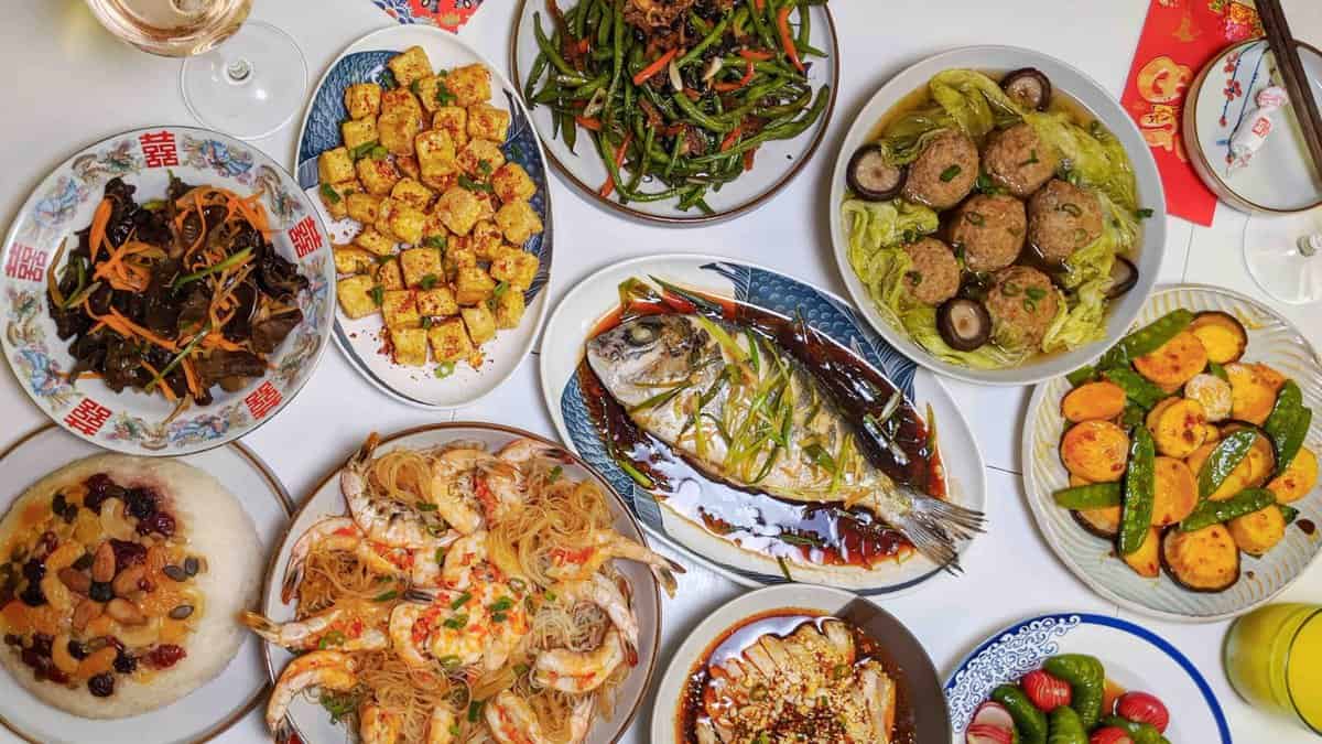A spread of Chinese dishes.