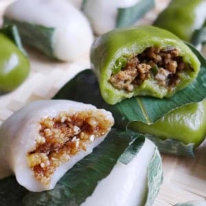 Two sticky rice cakes