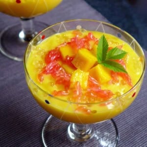 Mango sago in a glass