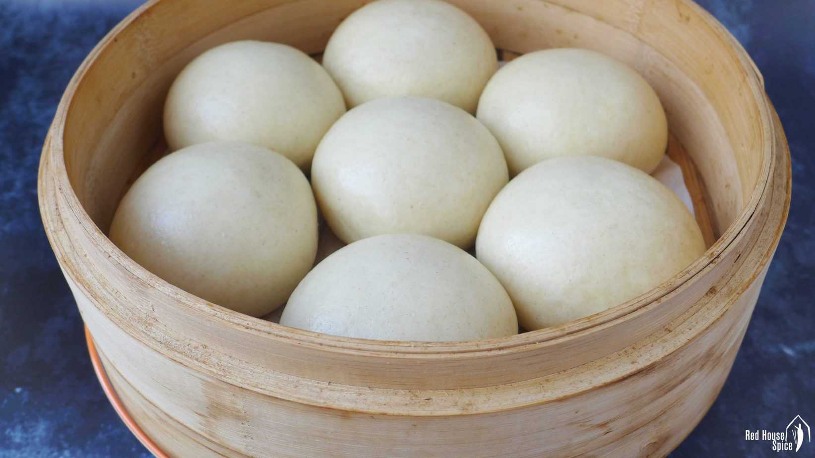 Round shaped Mantou, Chinese steamed buns
