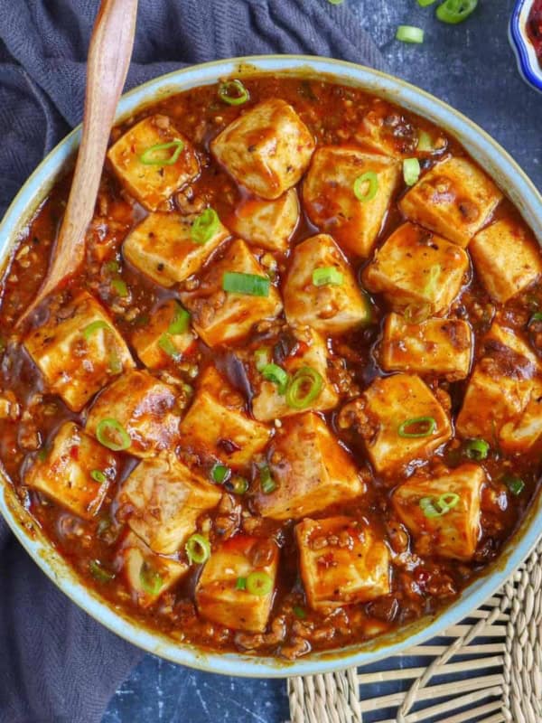 Mapo tofu in a plate