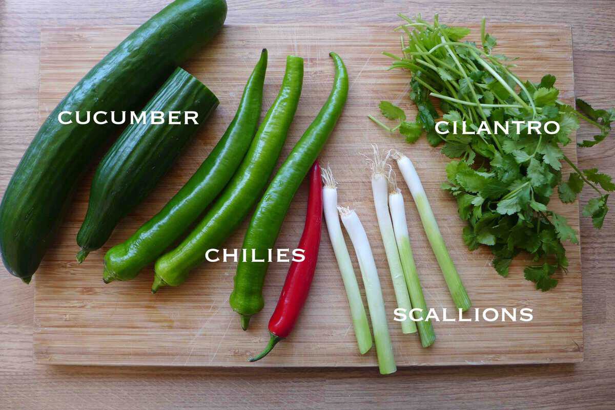 Vegetables for northeast tiger salad.