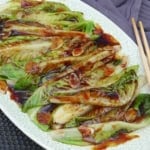 Chinese oyster sauce lettuce on a plate.