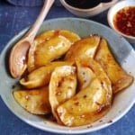 Sichuan dumplings in a bowl.