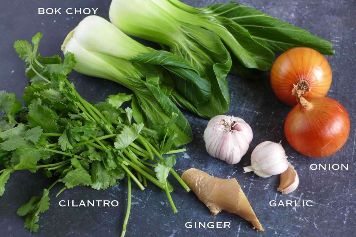 vegetables and aromatics